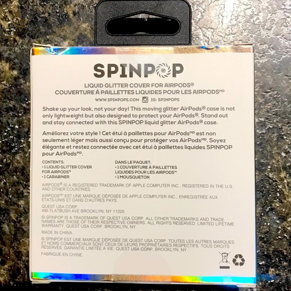Airpod Cover (SpinPop Liquid Glitter.For Apple) - Picture 2 of 2